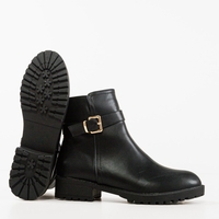 Елегантни дамски боти със златиста катарама без връзки модел: OD8062 black