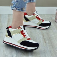 Дамски маратонки на платформа C2053 blue/white/red