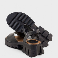 Дамски сандали от естествена кожа с платформа 5.5см, дизайн на PRADA – 22683-1498 NERO
