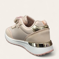 Детски маратонки в розово със златист акцент и велкро лепенка – W014295 Pink
