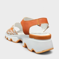 Модерни бели сандали с оранжеви акценти 226206-1428 orange-white