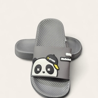 Детски гумени чехли с панда в сиво – меки и удобни за малки крачета | Smile panda grey