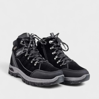 Юношески зимни боти в черно с дебела подметка и страничен цип – B2282-1