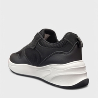 Дамски маратонки с в черен цвят с бяла подметка W014233 black