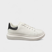 Мъжки бели кецове с равна подметка D-6 white/black