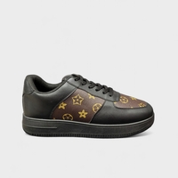 Модни мъжки кецове в кафяво и черно HY-803-1 black/brown