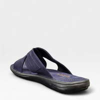 Мъжки кожени чехли в синьо 7005 blue