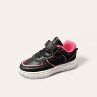 Детски кецове за момиче с равна подметка в черно и розово модел: 4035-1 black/rose