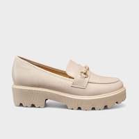 Елегантни бежови мокасини с дебела подметка YDF-20A beige
