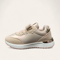 Детски маратонки в розово със златист акцент и велкро лепенка – W014295 Pink