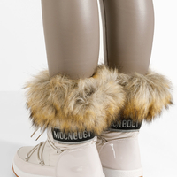 Дамски бежови апрески с пух модел: FF-58 beige