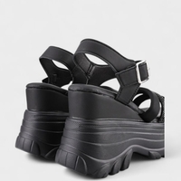 Дамски сандали на висока платформа черни 1056 black