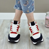 Дамски маратонки на платформа C2053 blue/white/red