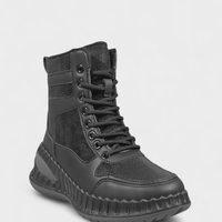 Дамски зимни боти с топъл хастар и дебела подметка черни W210163