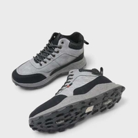 Спортни мъжки боти с връзки и цип в сив цвят M2425-2 Grey
