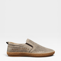 Мъжки мокасини  с перфорация в кафяво-бежово S573-3 Khaki