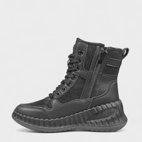 Дамски зимни боти с топъл хастар и дебела подметка черни W210163