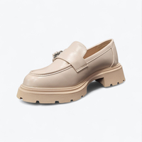 Дамски мокасини на платформа W525276 beige