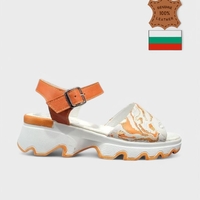 Модерни бели сандали с оранжеви акценти 226206-1428 orange-white