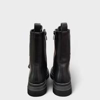 Високи дамски боти тип кубинки с връзки и цип модел: H029-1 black