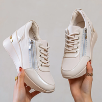 Елегантни дамски маратонки на платформа в бежов цвят А4355-2 beige