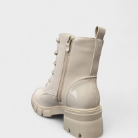 Дамски боти с цип и връзки в бежово B4170-2 beige