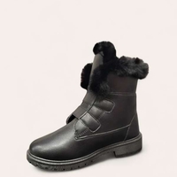 Детски черни боти с пух за момичета 3227-1 Black