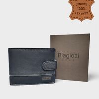Mъжки портфейл от естествена кожа със закопчаване LB7611 синьо