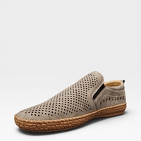 Мъжки мокасини  с перфорация в кафяво-бежово S573-3 Khaki
