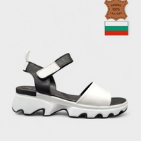 Модерни черно-бели сандали от естествена кожа с платформа 226206-1531 nero-white