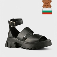 Модерни черни сандали с дебела подметка 22683-999 nero