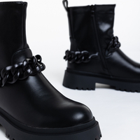 Дамски модни боти в черен цвят със синджир модел: U9AX96030-1 black