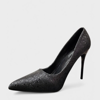 Елегантни дамски обувки на ток с брокатен ефект – TNR82362 black