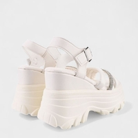 Дамски сандали с масивна платформа и декоративен акцент – 1055 WHITE