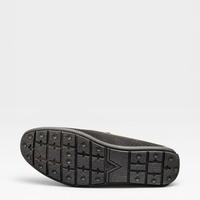 Мъжки мокасини с перфорация в черно и бежово S571-1 black
