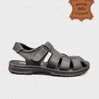 Мъжки кожени сандали в черно K123-1 black