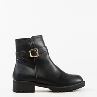Елегантни дамски боти със златиста катарама без връзки модел: OD8062 black
