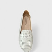 Модни дамски лоуфъри с перфорации A2373-2 white
