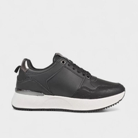 Модерни черни дамски маратонки с ефектни детайли W014250 Black