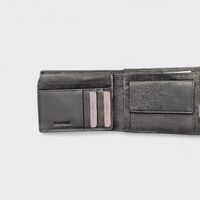 Мъжки луксозен портфейл портмоне от естествена кожа в черен цвят марка Biagiotti