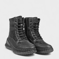 Дамски зимни боти с топъл хастар и дебела подметка черни W210163