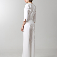 Jumpsuit with monogram buttons in white