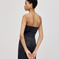 Short black satin dress