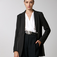 Single-button blazer in black
