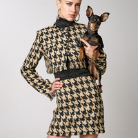 Gold tweed mini skirt