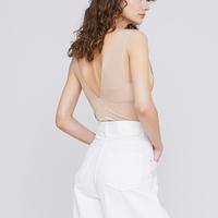 Bodysuit with a deep V-neckline