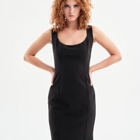 Pencil dress with back opening