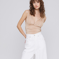 Bodysuit with a deep V-neckline