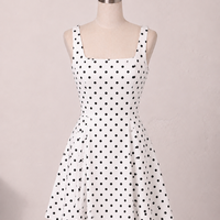 White dress with dots