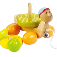 Дървена играчка Костенурка за дърпане